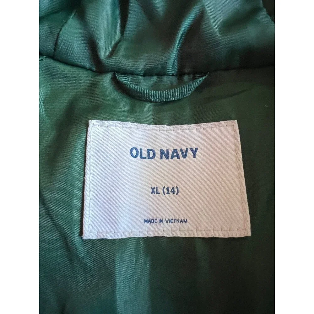 Old Navy Green Velour Winter Jacket XL Big Girls